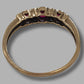 Ladies 9ct Yellow Gold Pink & Clear Stone Ring