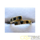 Ladies 9ct Yellow Gold Black & Clear Stone Ring