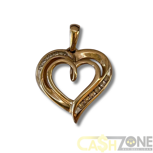 9CT Yellow Gold Heart Shaped Pendant