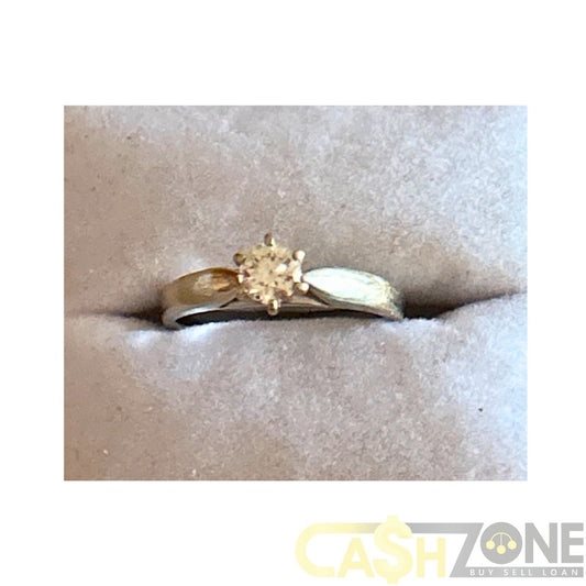 Ladies 18ct White Gold Traditional Clear Stone Ring