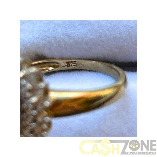 9CT Yellow Gold Ladies Ring W/Blue Stone
