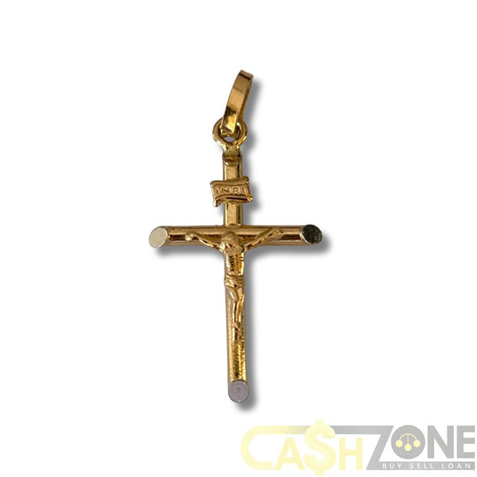 18CT Yellow Gold Crucifix W/Jesus Pendant