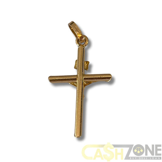 18CT Yellow Gold Crucifix W/Jesus Pendant