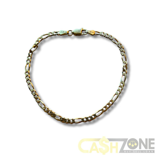 9CT Yellow Gold Ladies 3 in 1 Figaro Bracelet