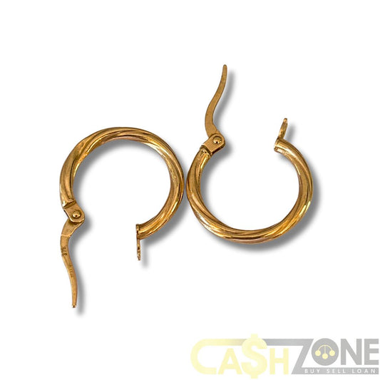 9CT Yellow Gold Ladies Twist Hoop Earrings