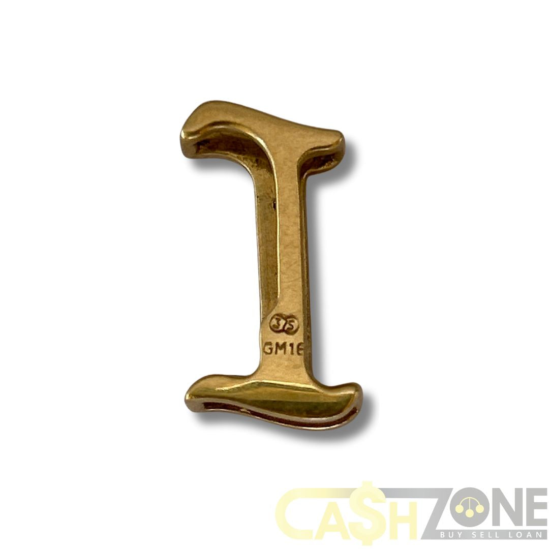 9CT Yellow Gold Capital I Pendant W/ Small Clear Stones