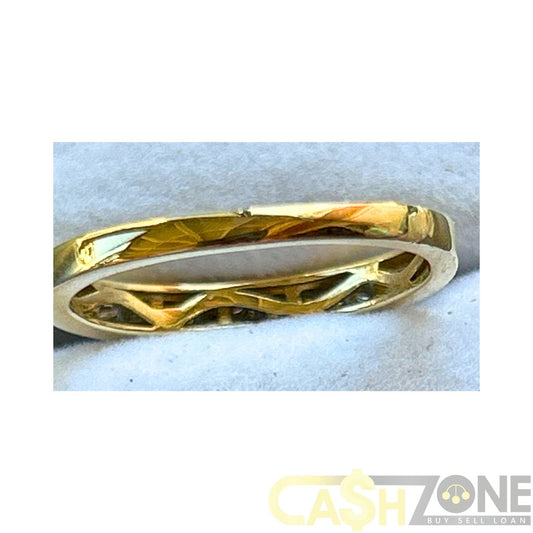 9CT Yellow Gold Ladies Ring W/ Clear Stones