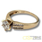 9CT Ladies Yellow Gold Ring W/ 21 Clear Stones