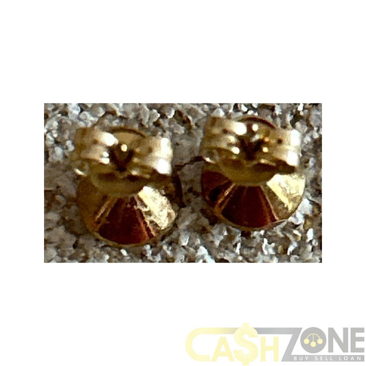 9ct Yellow Gold Clear Stone Stud Earrings