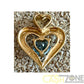 9CT Yellow/White Gold Heart Pendant W/ Blue Stone