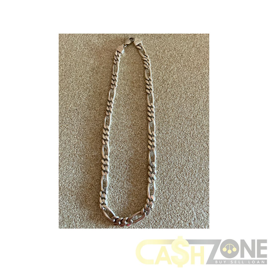 Unisex Silver Figaro 50cm Chain Necklace