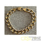 Men's 18CT Two Toned Yellow/White Gold 21cm Curb Bracelet