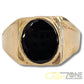 9CT Men's Yellow Gold Ring W/ Black Oval Stone