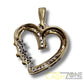 9CT Ladies Yellow Gold Heart Pendant W/ Clear Stones