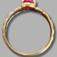 Ladies 9ct Yellow Gold Red Solitaire Ring