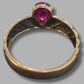 Ladies 9ct Yellow Gold Red Solitaire Ring