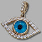 9ct Yellow Gold Blue Eye Pendant