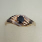 Ladies 9ct Yellow Gold Two Tone Black Stone Ring