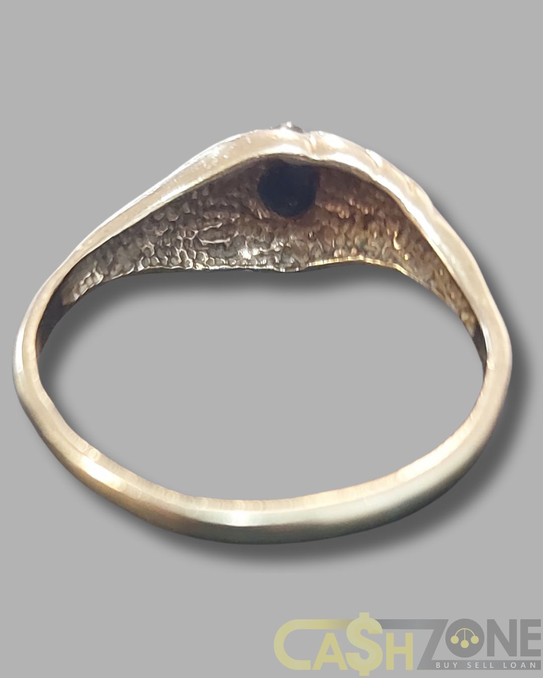 Ladies 9ct Yellow Gold Two Tone Black Stone Ring