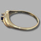 Ladies 9ct Yellow Gold Two Tone Black Stone Ring