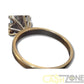 Ladies 9ct Yellow Gold Blue Stone Flower Ring