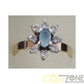 Ladies 9ct Yellow Gold Blue Stone Flower Ring