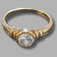 9ct Yellow Gold Ladies Clear Stone Ring