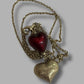 Ladies 9ct Yellow Gold Necklace With Heart Pendants