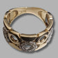 Ladies 9ct Yellow Gold Clear Stones Circle Pattern Ring