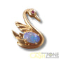 18CT Yellow Gold Swan Brooch W/ Opal