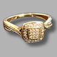 Ladies 9ct Yellow Gold Ring W/21 Clear Stones