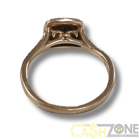 Ladies 10ct 3 Tier Yellow Gold Ring W/77 Clear Stones