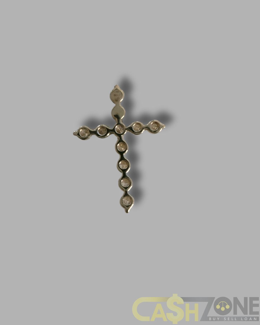 14CT Yellow Gold Cross Pendant with Clear Stones