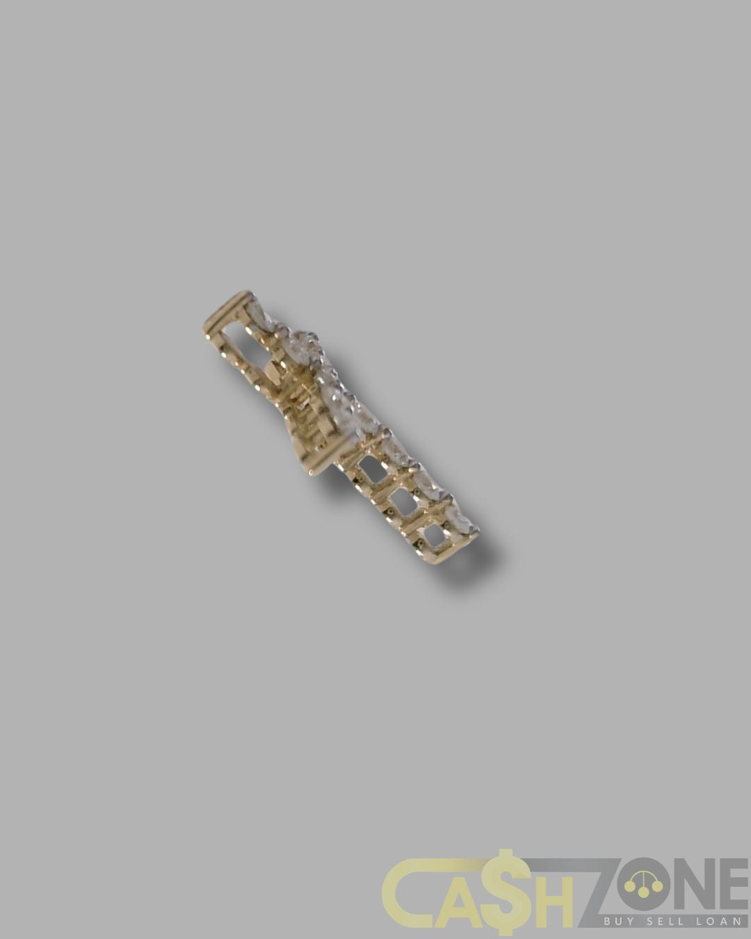 14CT Yellow Gold Cross Pendant with Clear Stones