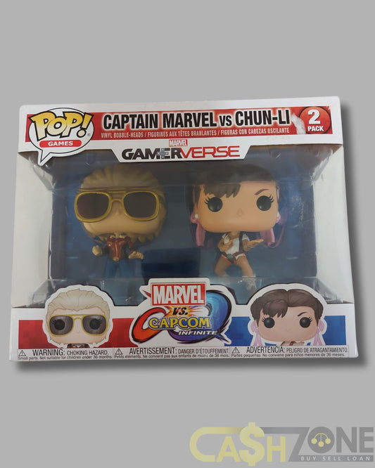 Captain Marvel vs Chun-Li 2 Pack Marvel vs Capcom Infinite Gamerverse Funko Pop