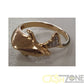 Ladies 9ct Yellow Gold Dolphin Ring W/Clear Stone