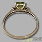 Ladies 9ct Yellow Gold Ring W/Green Stone And Heart Cut Outs