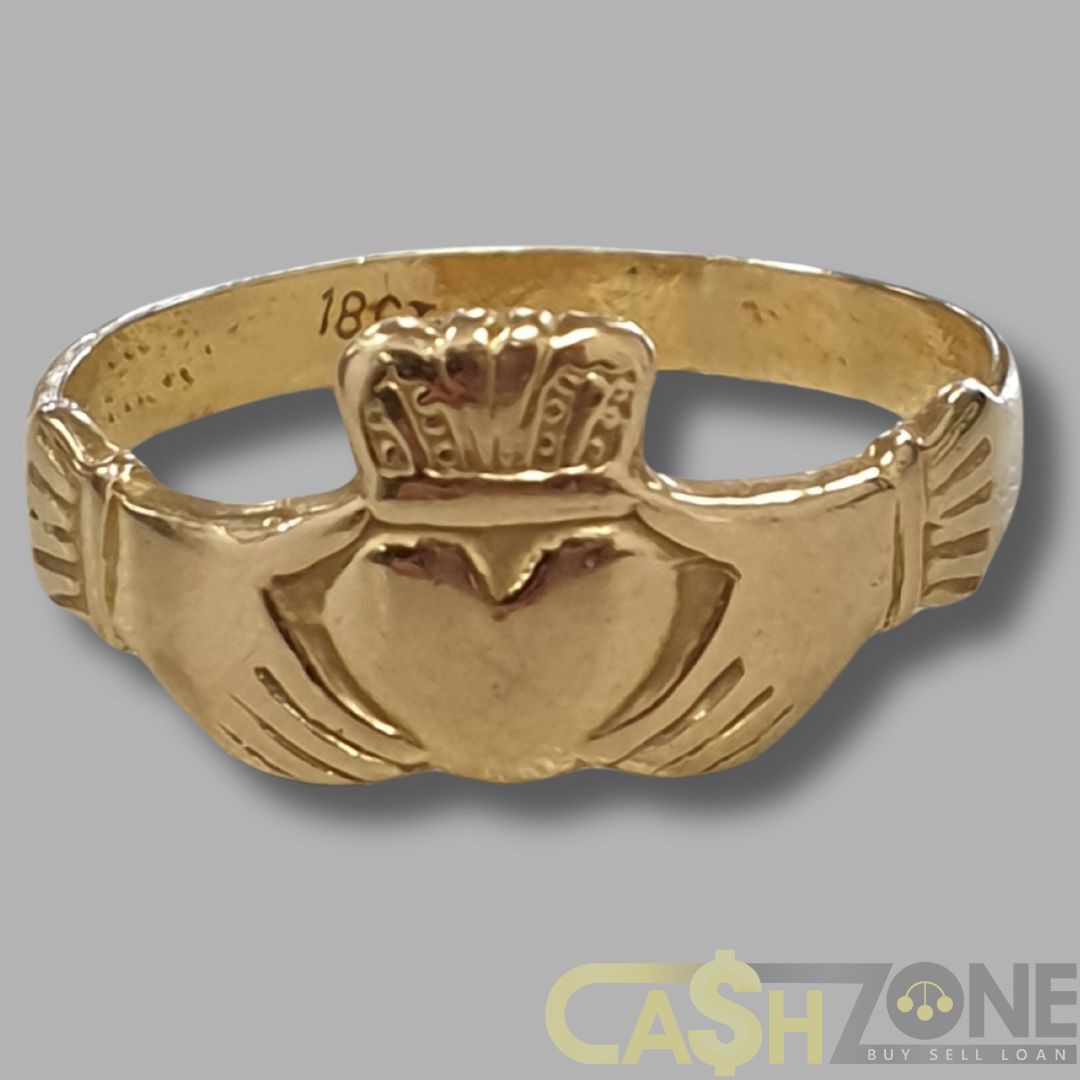 Ladies 18ct Yellow Gold Claddagh Ring