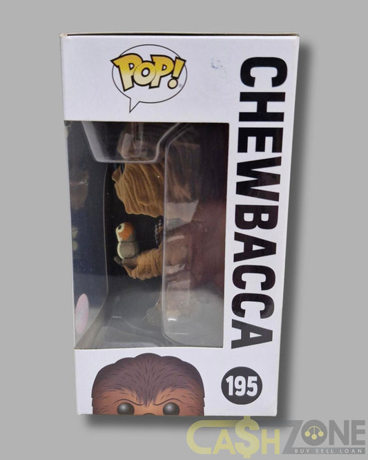 Star Wars #195 Chewbacca with Porg Bobblehead Flocked Funko Pop Vinyl