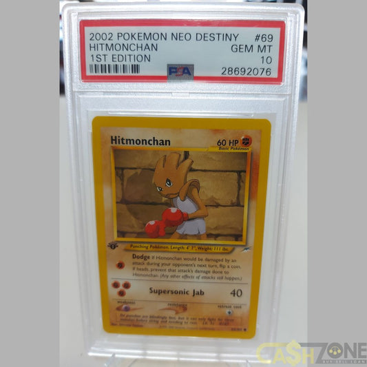 Hitmonchan #69/105 2002 Pokémon Neo Destiny 1st Edition PSA 10GemMT
