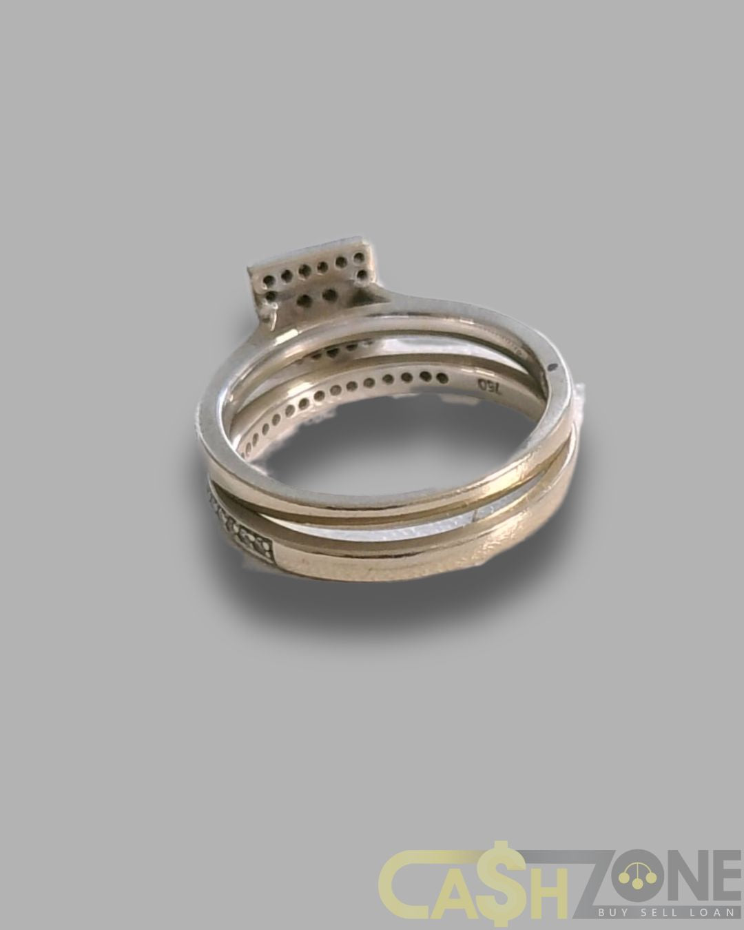 Ladies 18ct Engagement Ring Square Square with Clear Stones