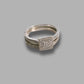 Ladies 18ct Engagement Ring Square Square with Clear Stones