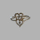 Ladies 9ct Yellow Gold Ring With Double Heart