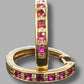 Ladies 9ct Yellow Gold Red & Clear Stone Earrings