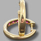 Ladies 9ct Yellow Gold Red & Clear Stone Earrings