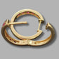 Ladies 9ct Yellow Gold Red & Clear Stone Earrings