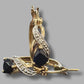 Ladies 9ct Yellow Gold Black Stone Earrings