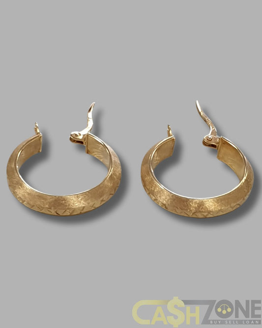 Ladies 14ct Yellow Gold Hoop Earrings