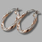 Ladies 9ct White & Rose Gold Earrings