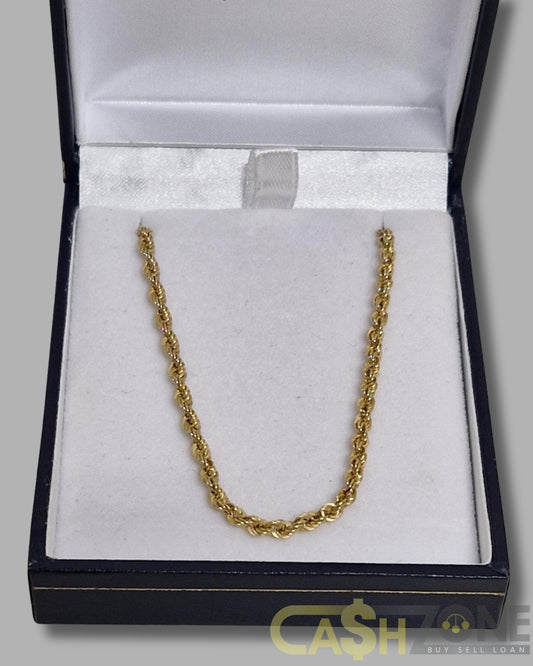 Ladies 9ct Yellow Gold Singapore Twist 50cm Chain